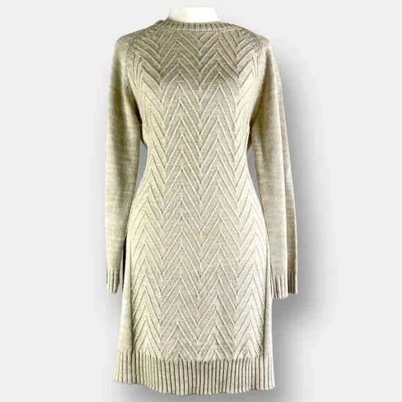 Jun & Ivy Sweater Dress Size Medium Chevron Long Sleeve - Picture 1 of 5